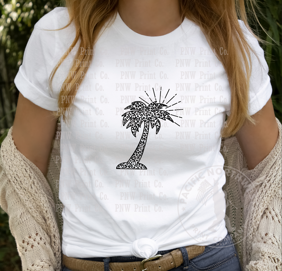 Thumbnail: Cheetah Print Palm Tree-DTF Transfer