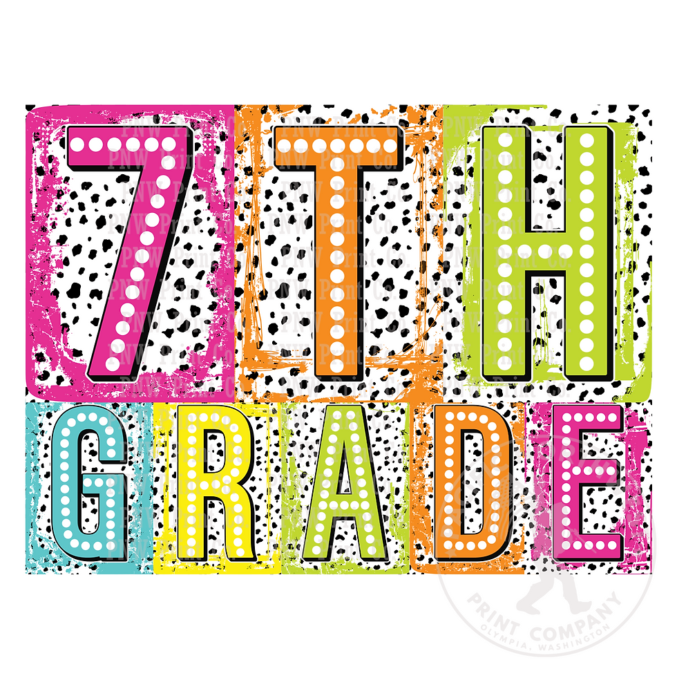 UV DTF Decal Transfer-7th Grade