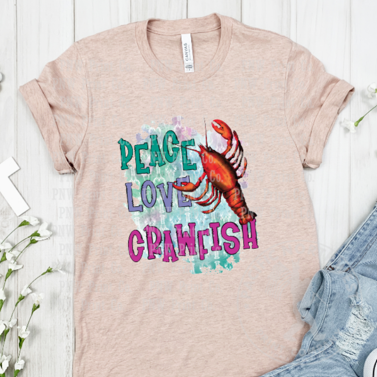 Thumbnail: SS Peace Love Crawfish - DTF Transfer