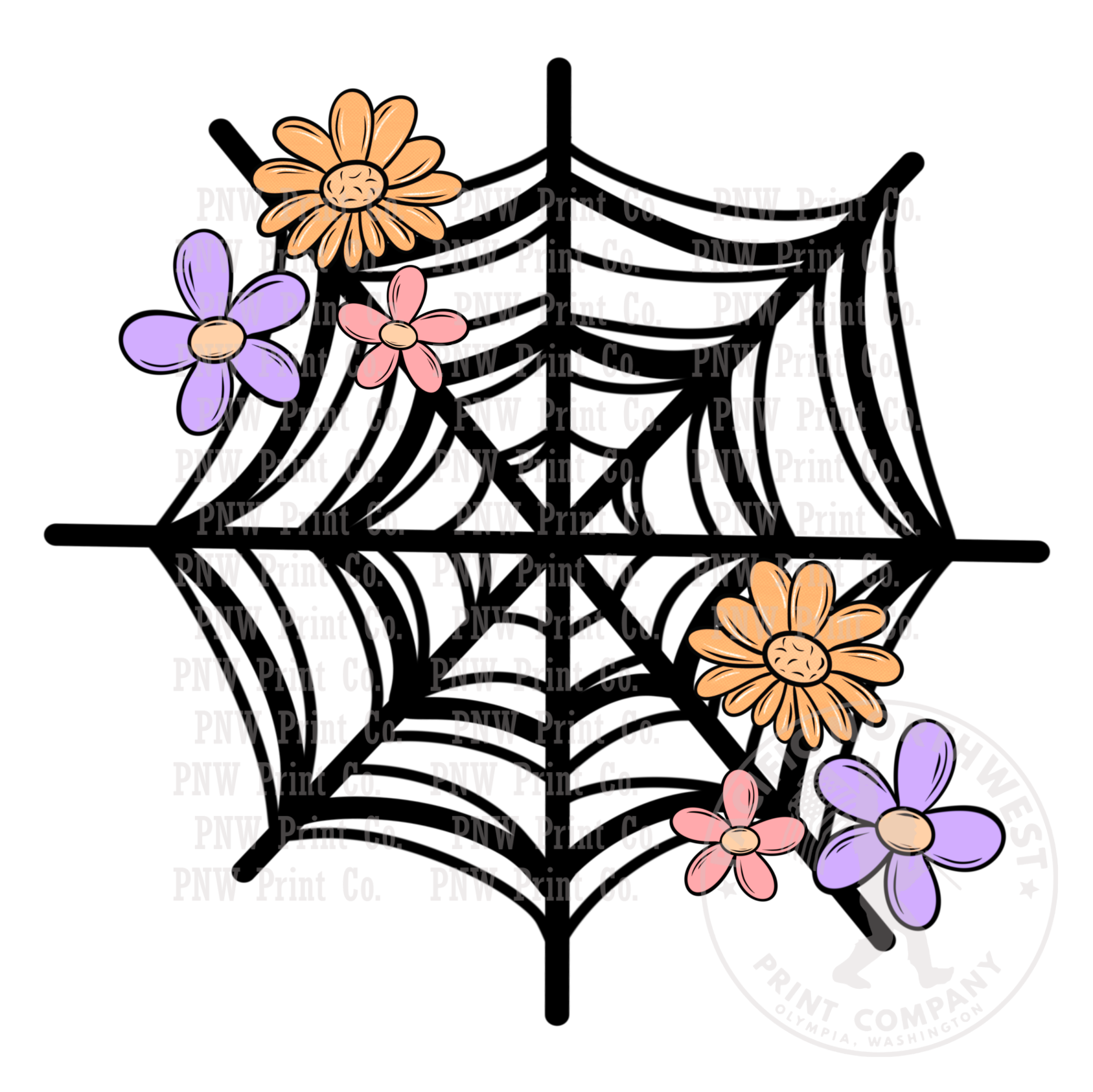 Floral Spider Web-DTF Transfer