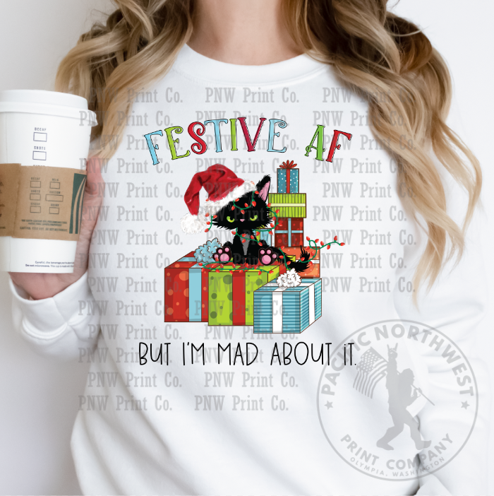 Thumbnail: Festive AF Grumpy Cat - DTF Transfer