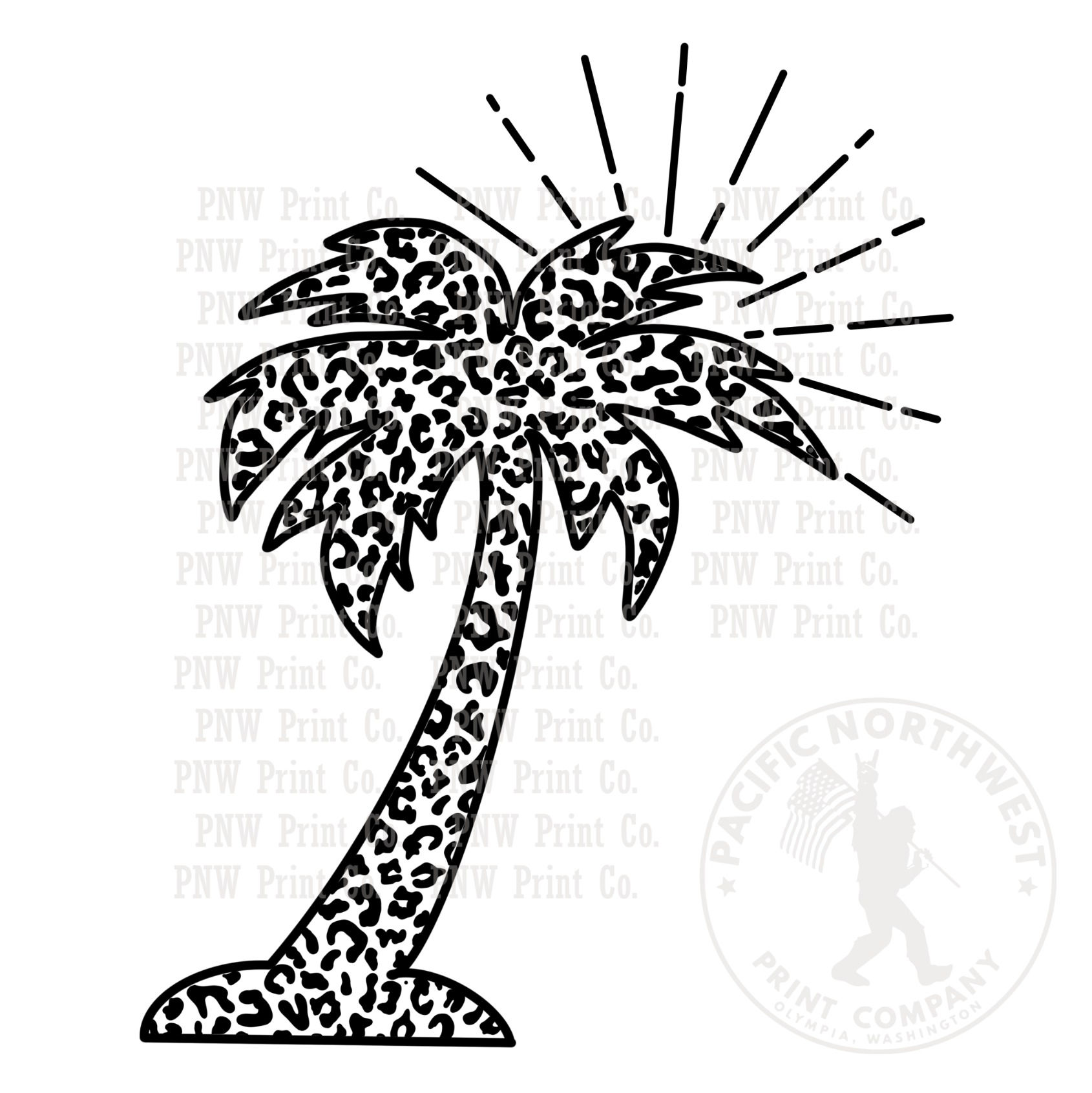 Cheetah Print Palm Tree-DTF Transfer
