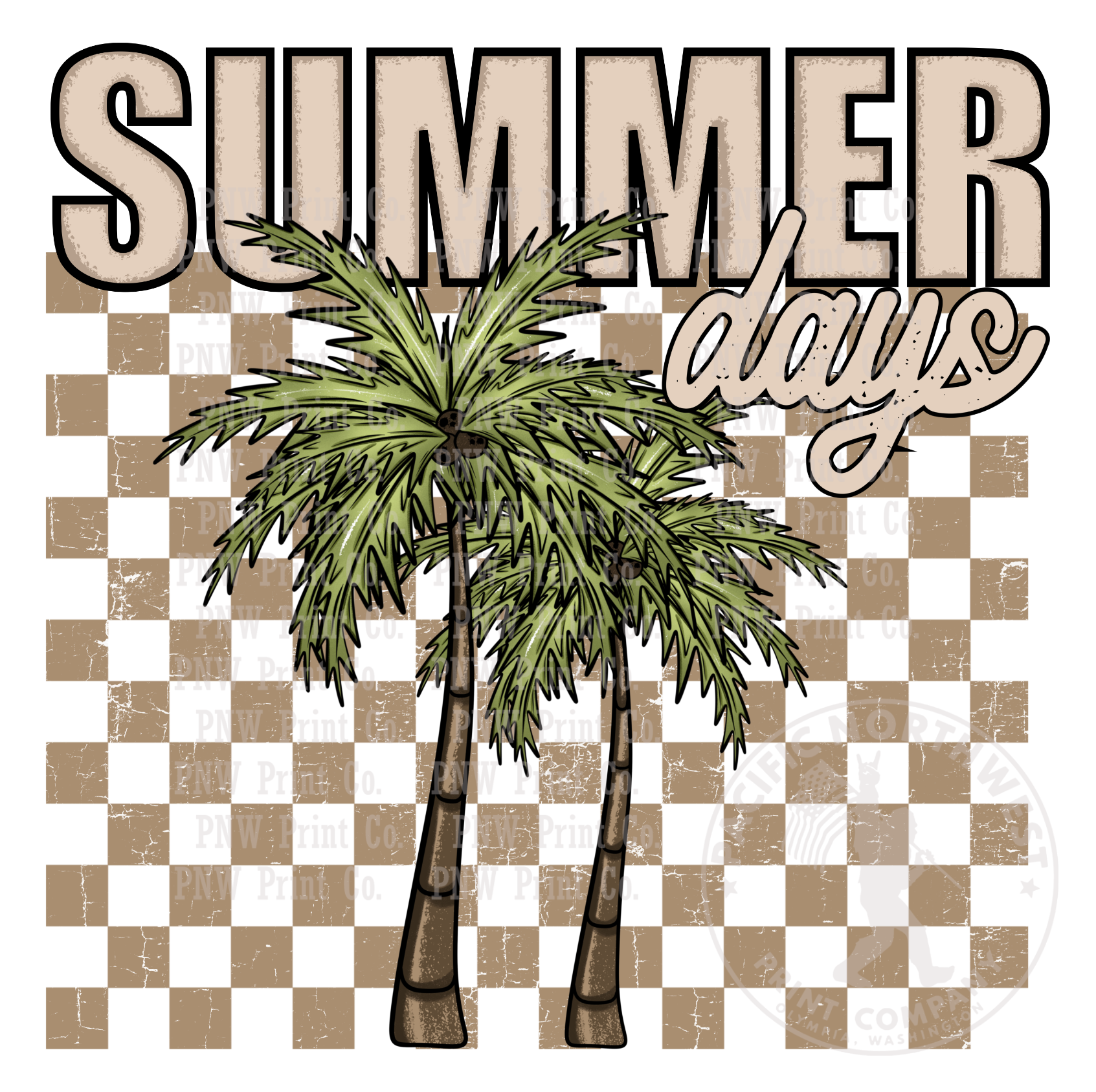 Summer Days Checkered-DTF Transfer