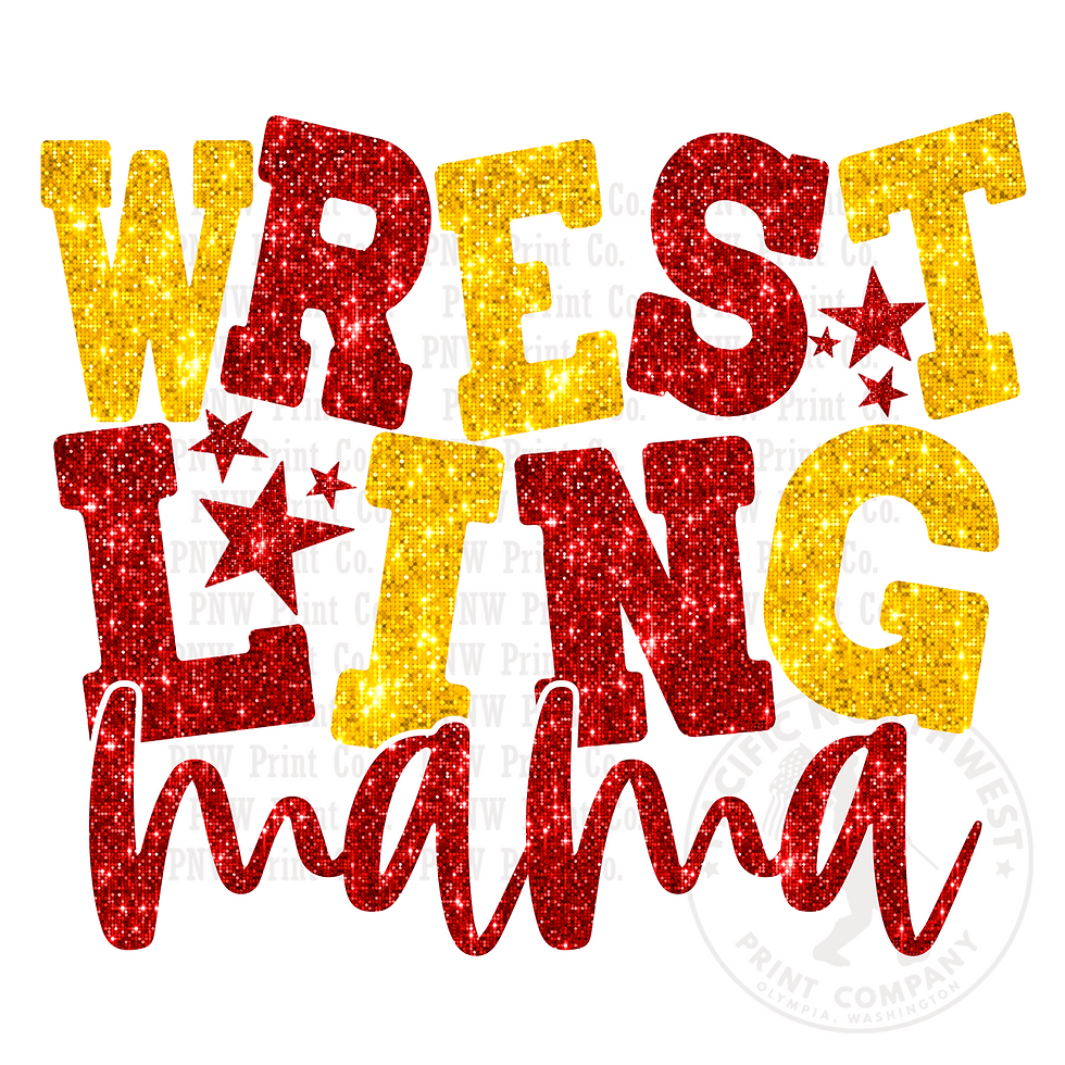 Red And Gold Wrestling Mama-DTF Transfer