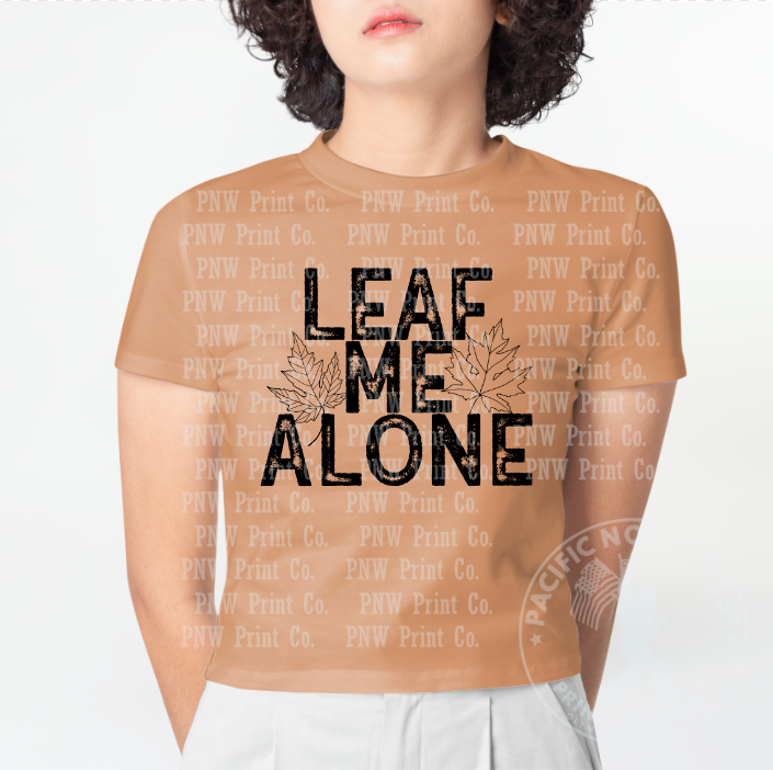 Thumbnail: Leaf Me Alone Black - DTF Transfer