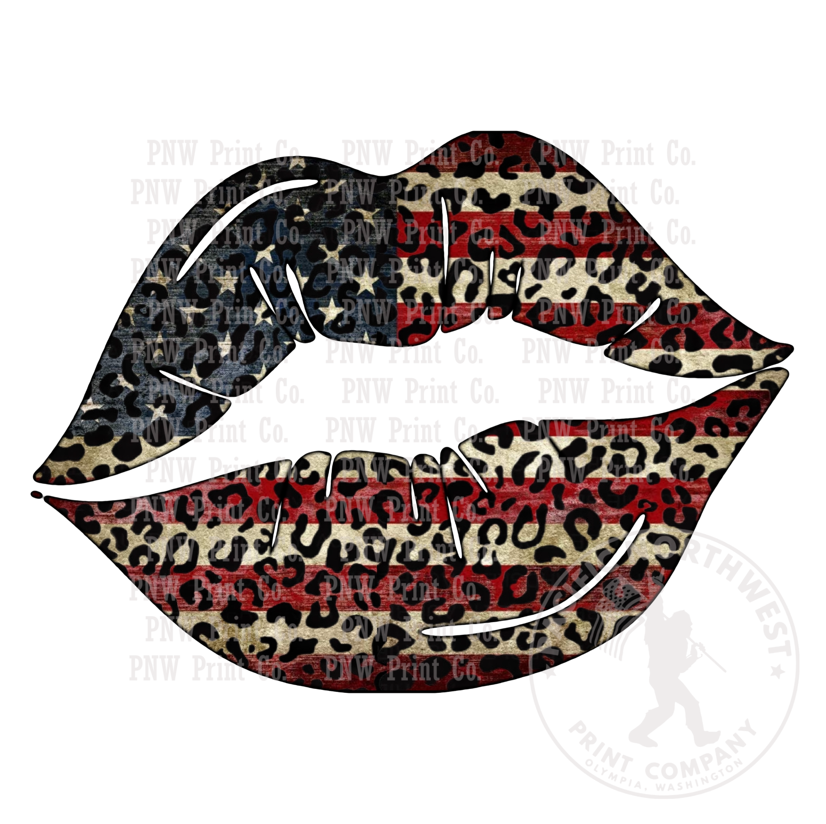 UV DTF Decal Transfer-Americana Lips
