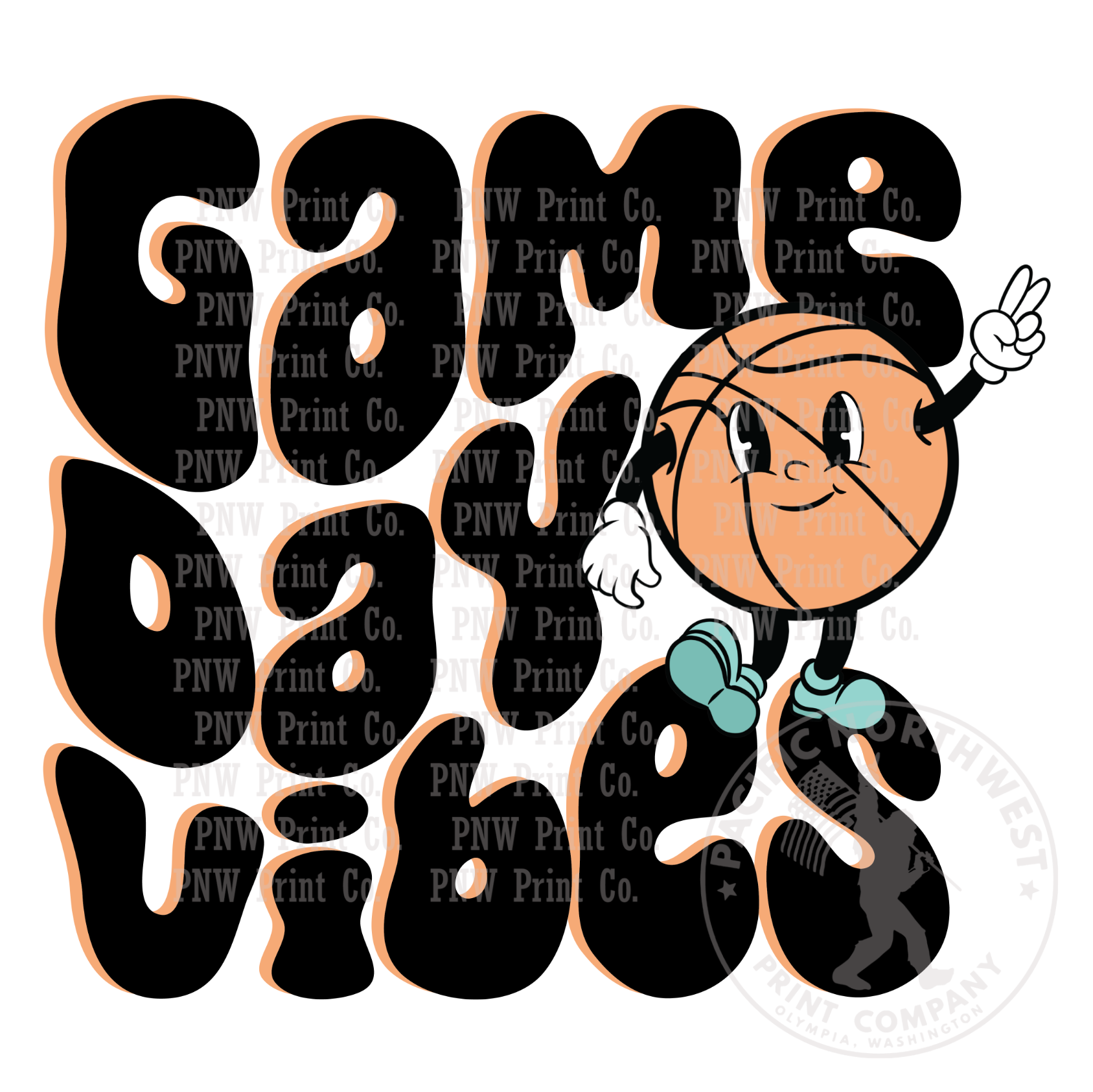 UV DTF Decal Transfer-Game Day Vibes Basketball