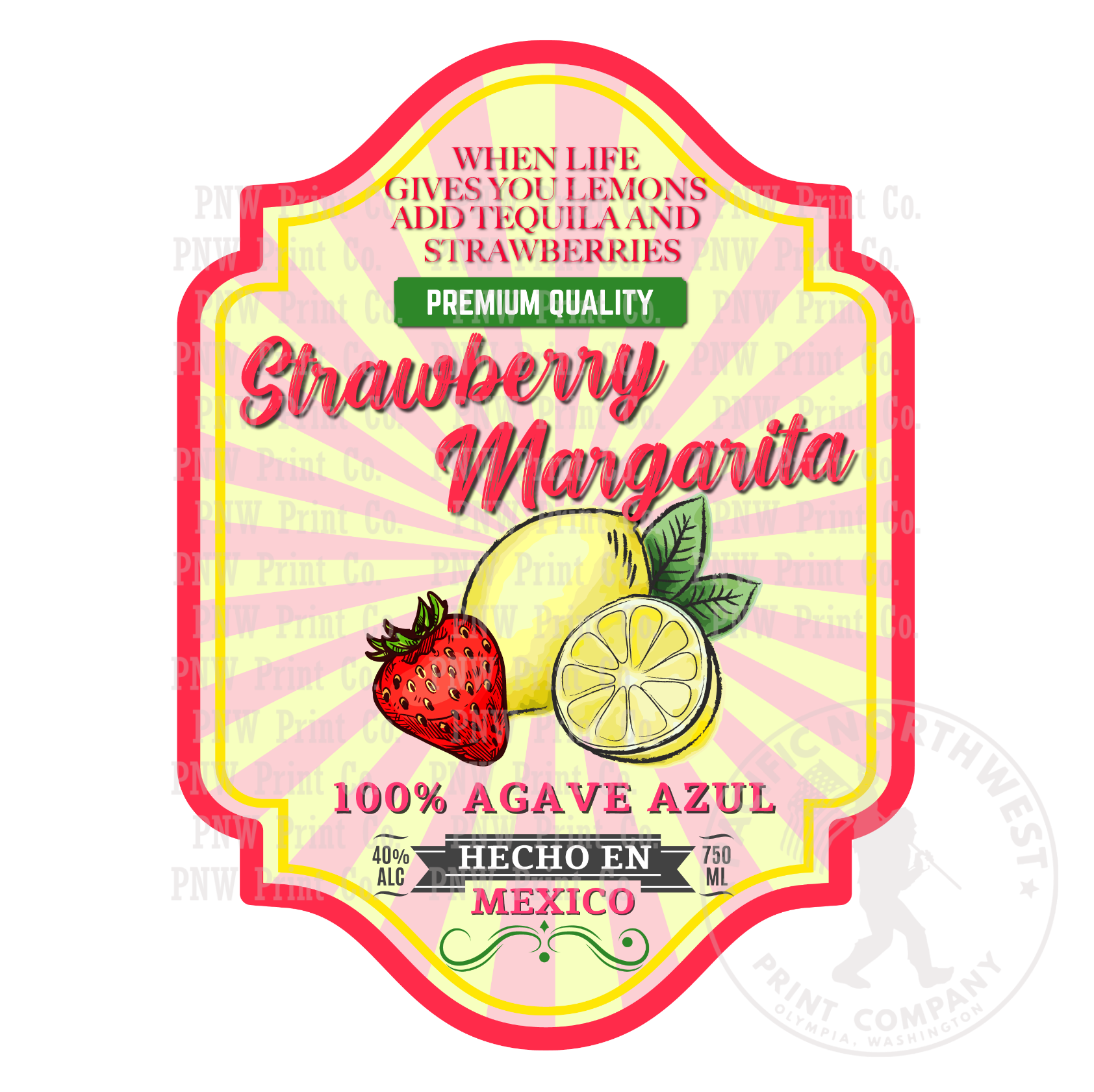 UV DTF Decal Transfer - Strawberry Margarita