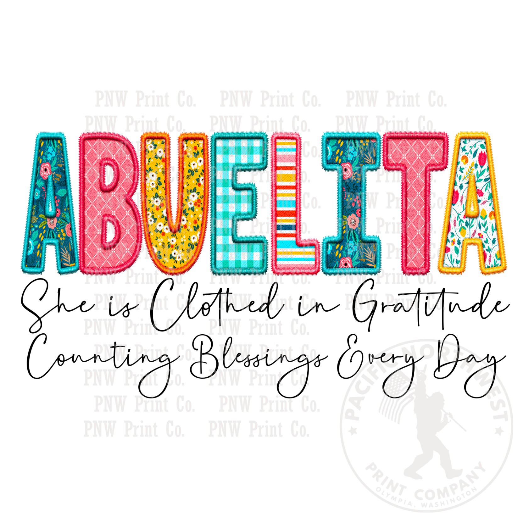 Abuelita Clothed In Gratitude-DTF Transfer