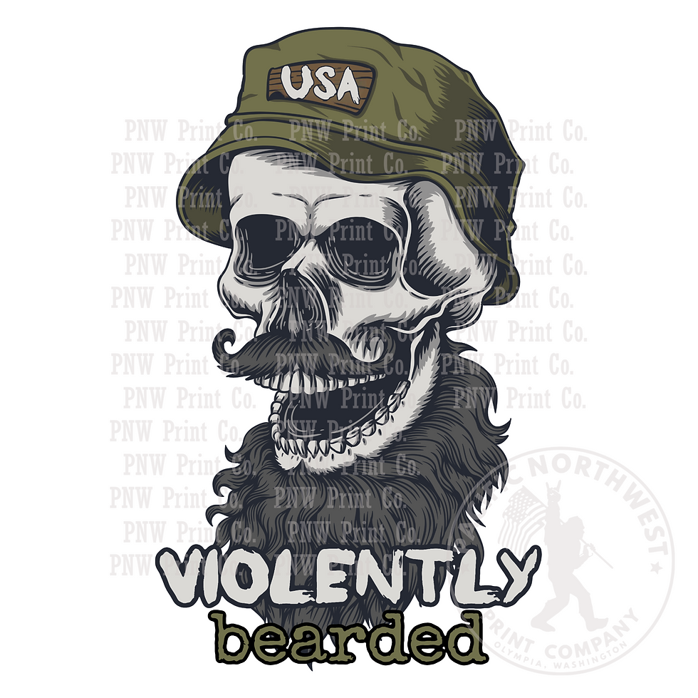 UV DTF Decal Transfer -Violently Bearded