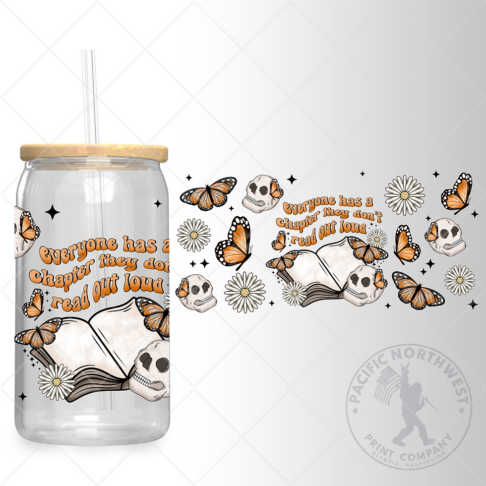 UV DTF 16 Oz Libbey Glass Can Wrap - Chapter Skellie - 32