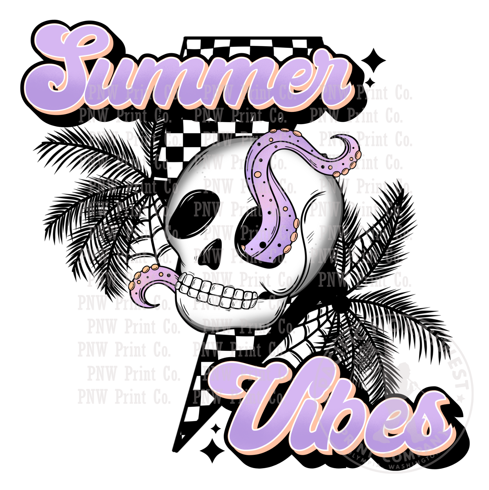 Summer Vibes Skull-DTF Transfer