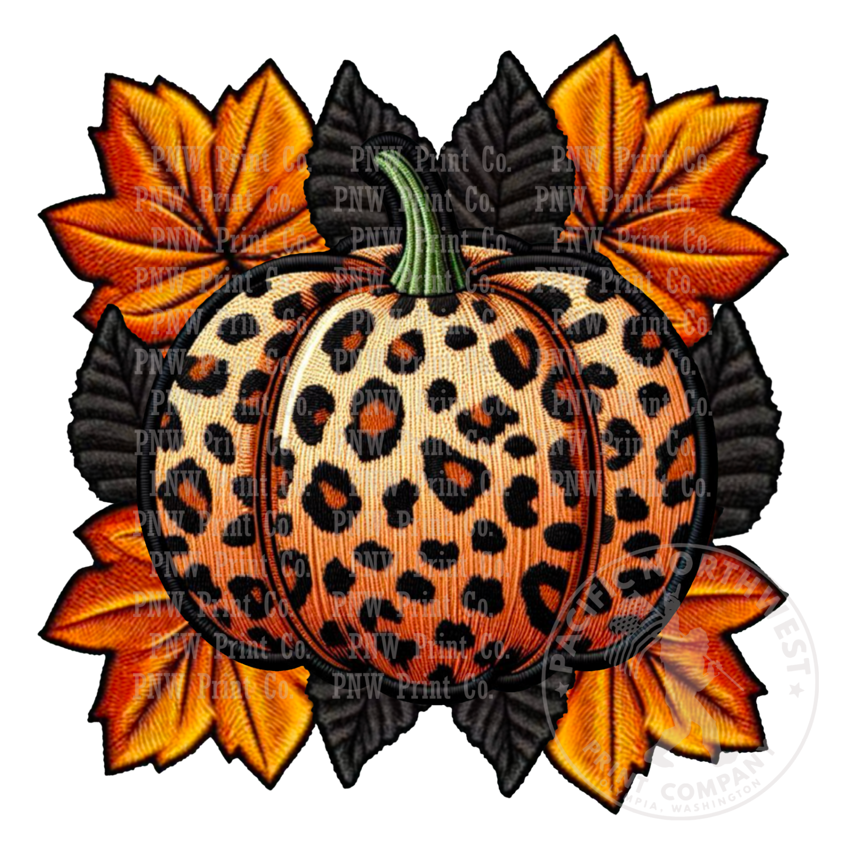 UV DTF Decal Transfer - Leopard Printed Pumpkin