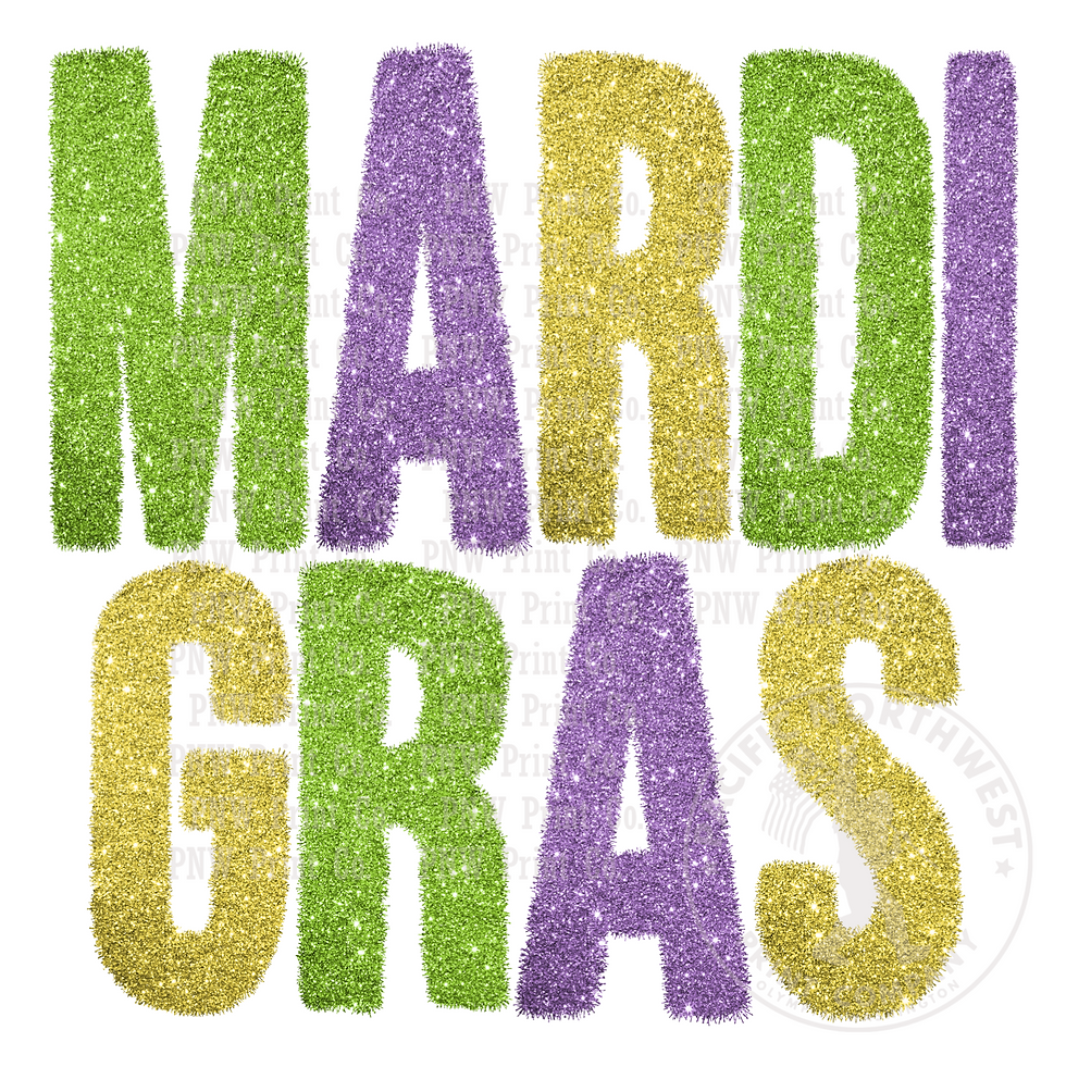 Mardi Gras Tinsel -DTF Transfer
