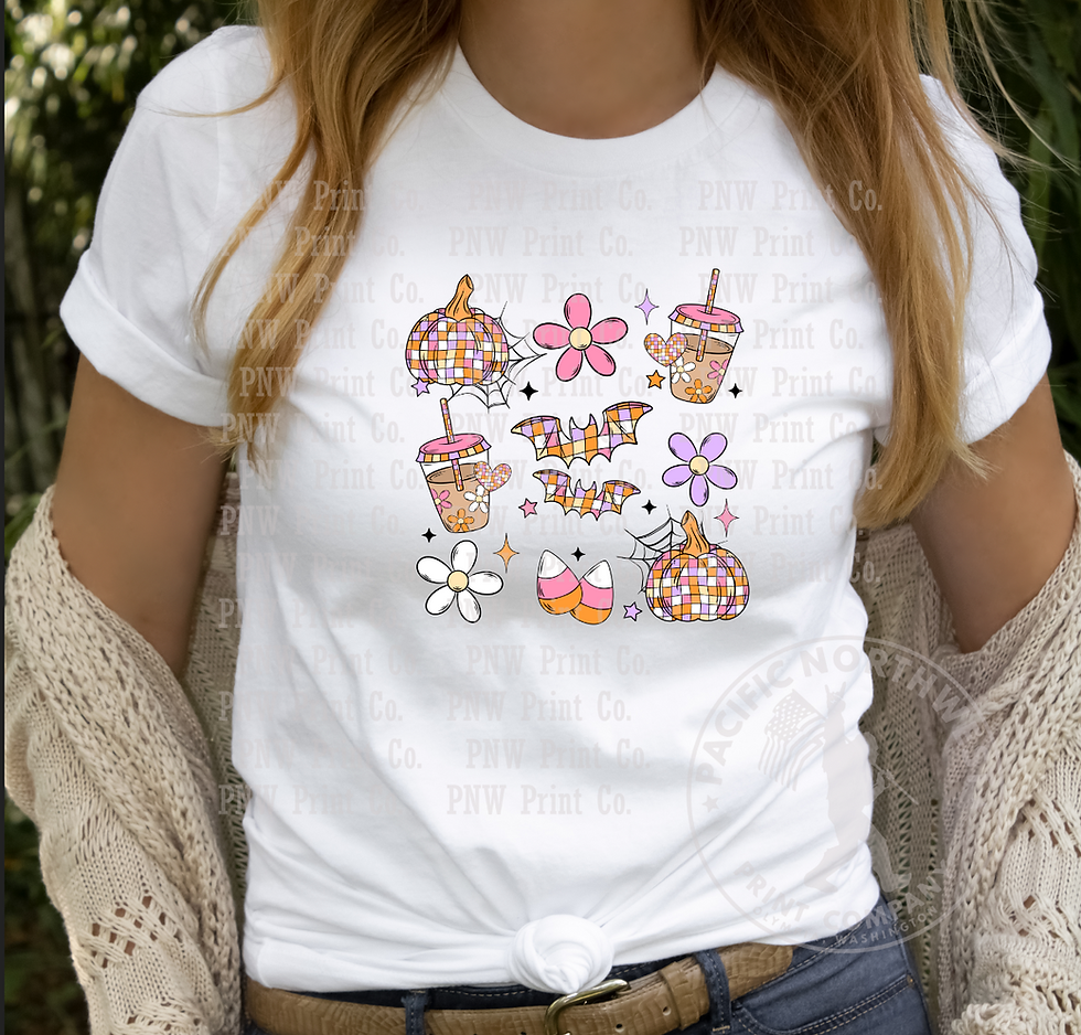 Thumbnail: Disco Halloween Grid-DTF Transfer