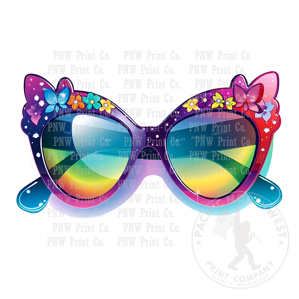 UV DTF Decal Transfer - Neon Glasses