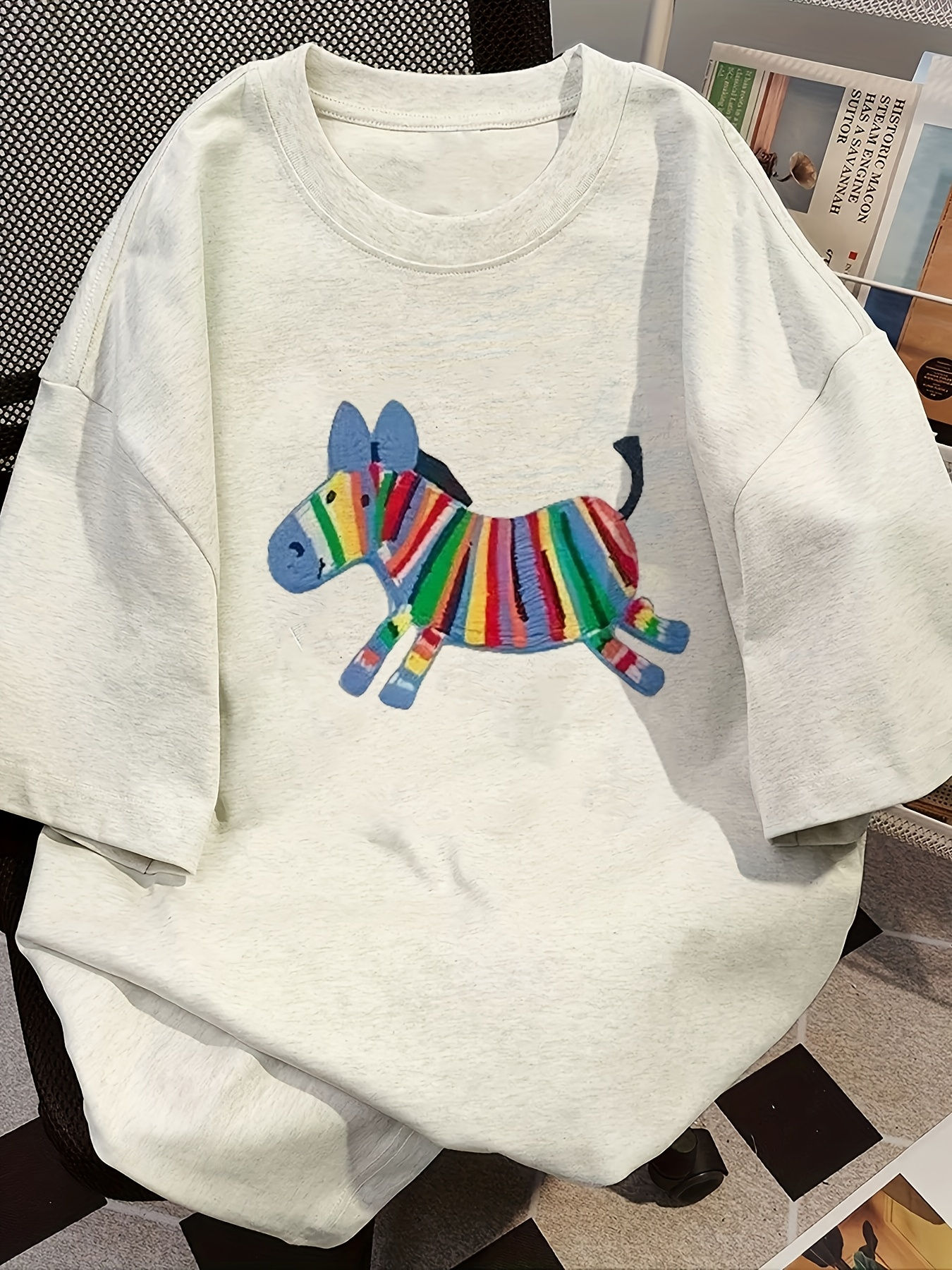Oversized Women Tshirt Summer Fashion Drawn Printed Casual Short Sleeve Top Pul