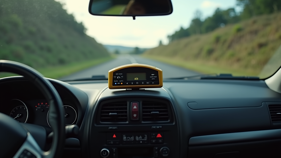 Close-up view of a taxi meter inside a car in Umuarama