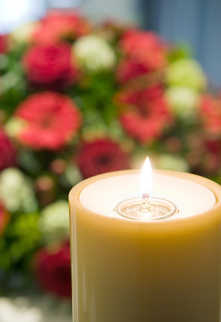 Candle And Flowers