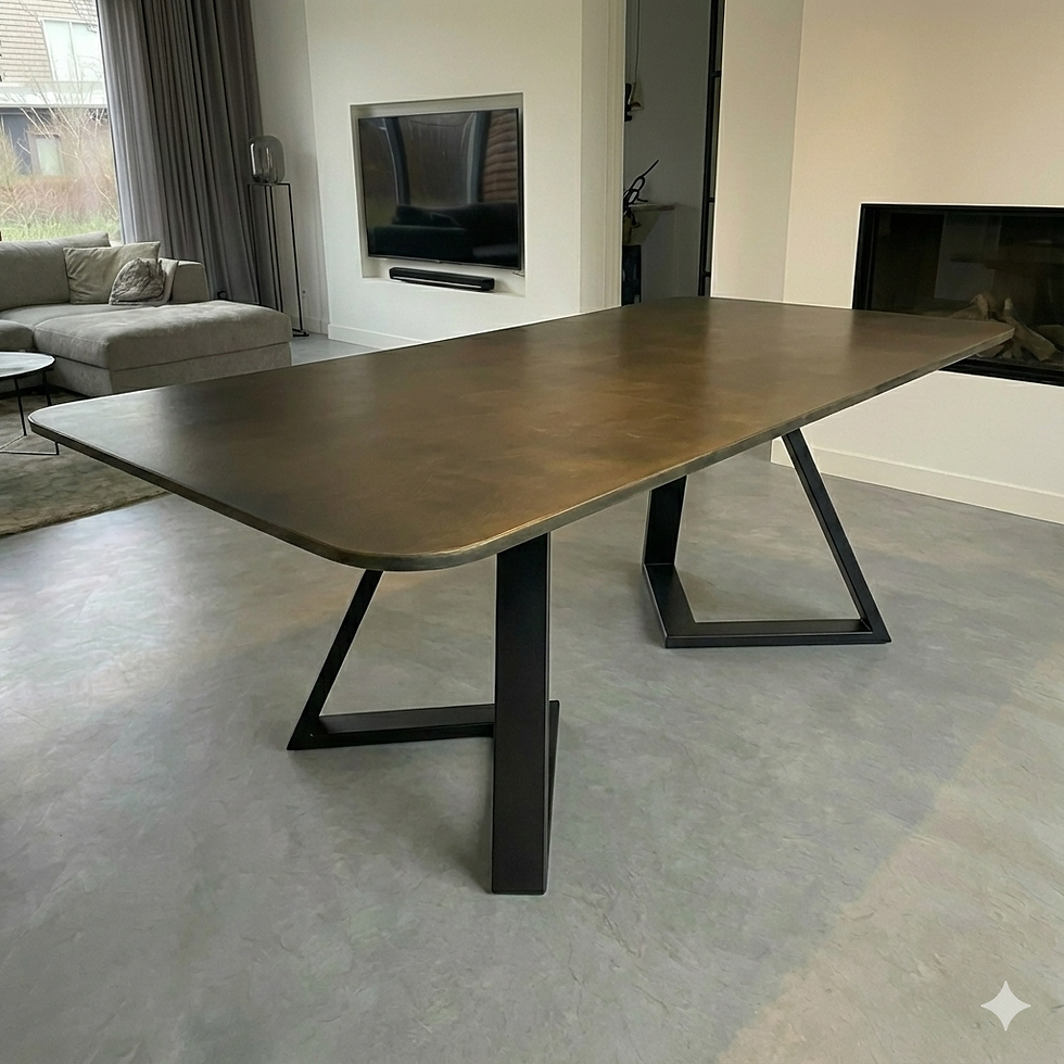 Eettafel Rechthoekig Brons – Triad volledig zichtbaar zonder styling