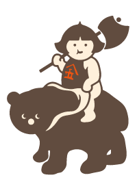 くまにまたがる金太郎.gif