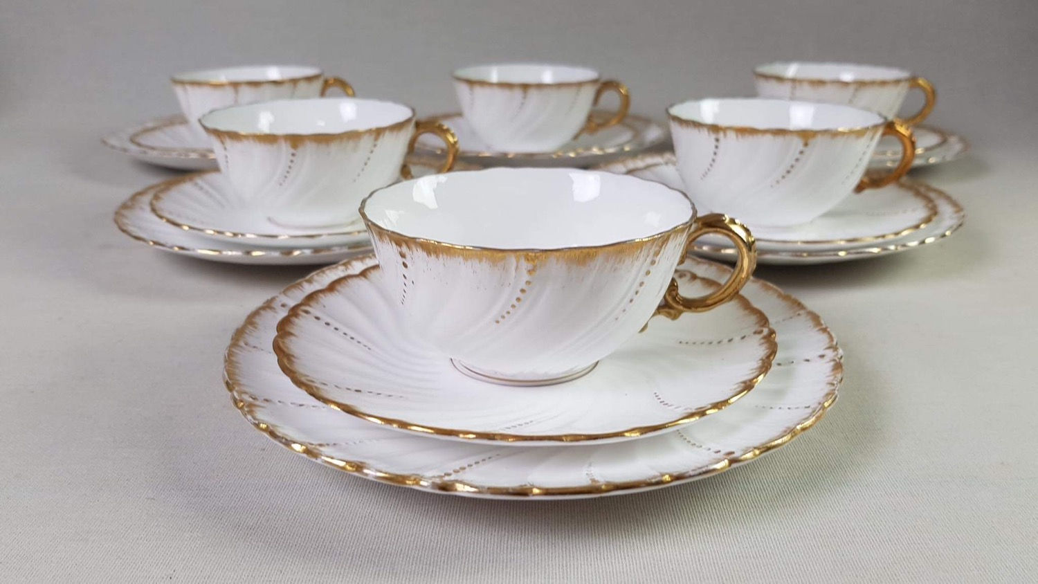 Sarreguemines Minton Frühstücks-Set weiß-gold