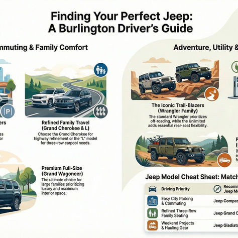 If you’re shopping for a Jeep in and around Burlington, the hardest part often isn’t deciding whether you want a Jeep — it’s choosing which one. From city-friendly crossovers like the Compass to trail-ready icons like the Wrangler, today’s Jeep lineup covers commuting, camping, towing, and family life across Halton and beyond.
