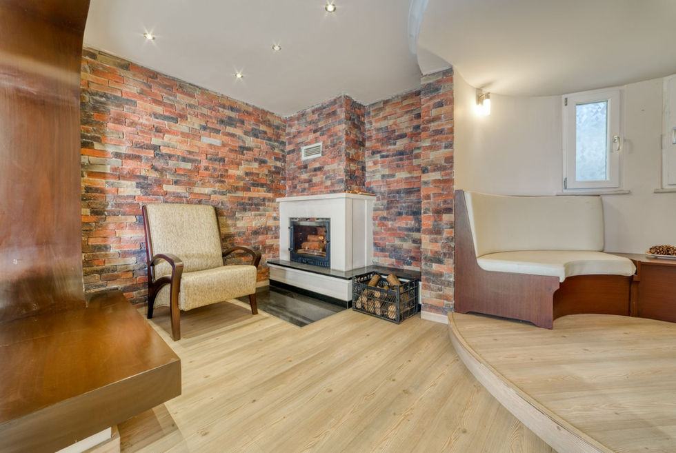 fireplace and lounge in living room – villa for sale in Alanya Tosmur