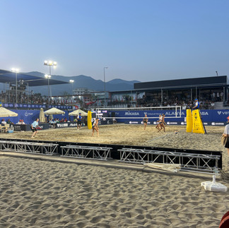 Sunset action at the Alanya International Beach Sports Center — world-class athletes igniting the court during the Beach Pro Tour Challenge 2025.