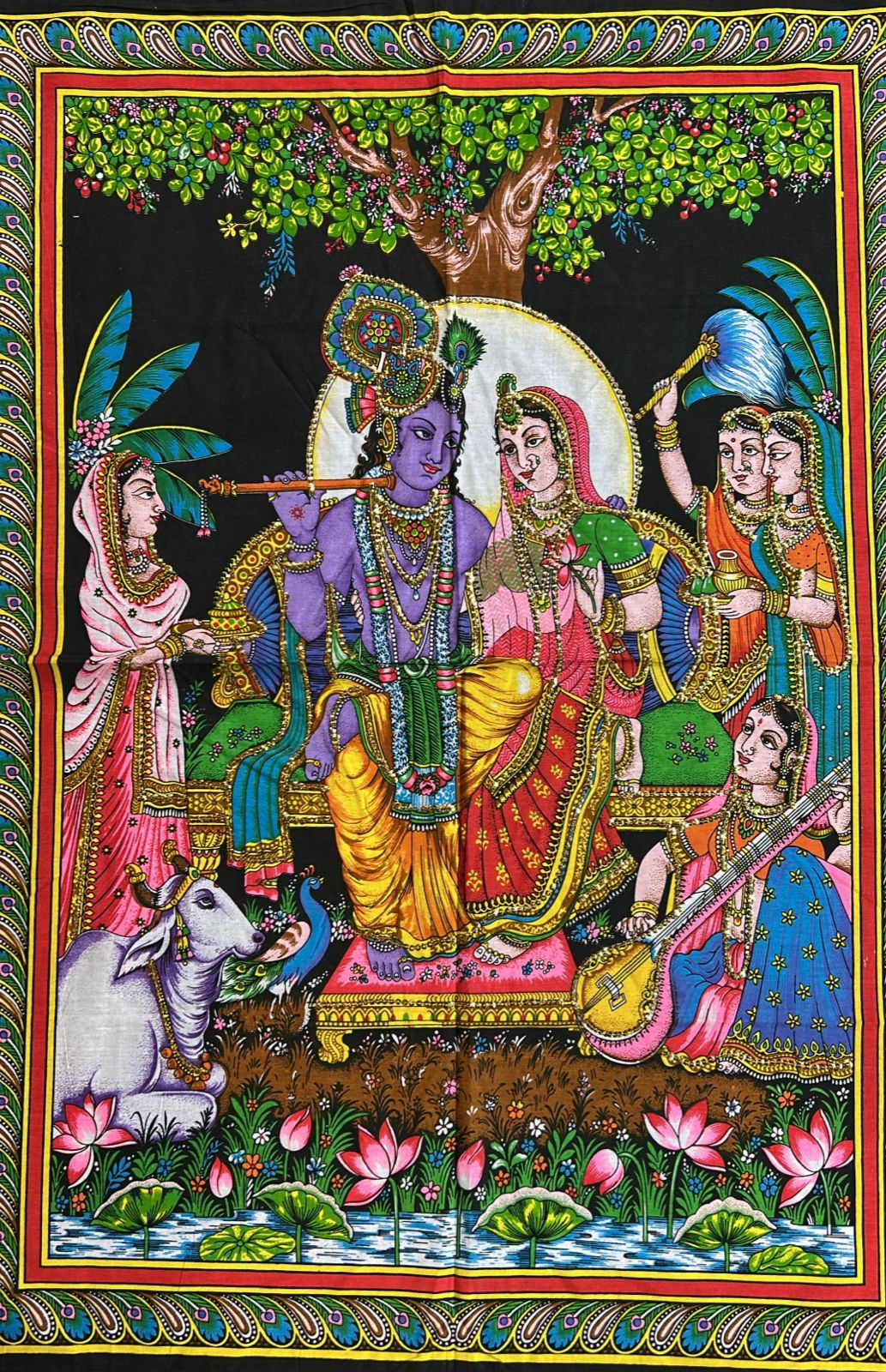 Panô Deuses Radha e Krishina Devocional