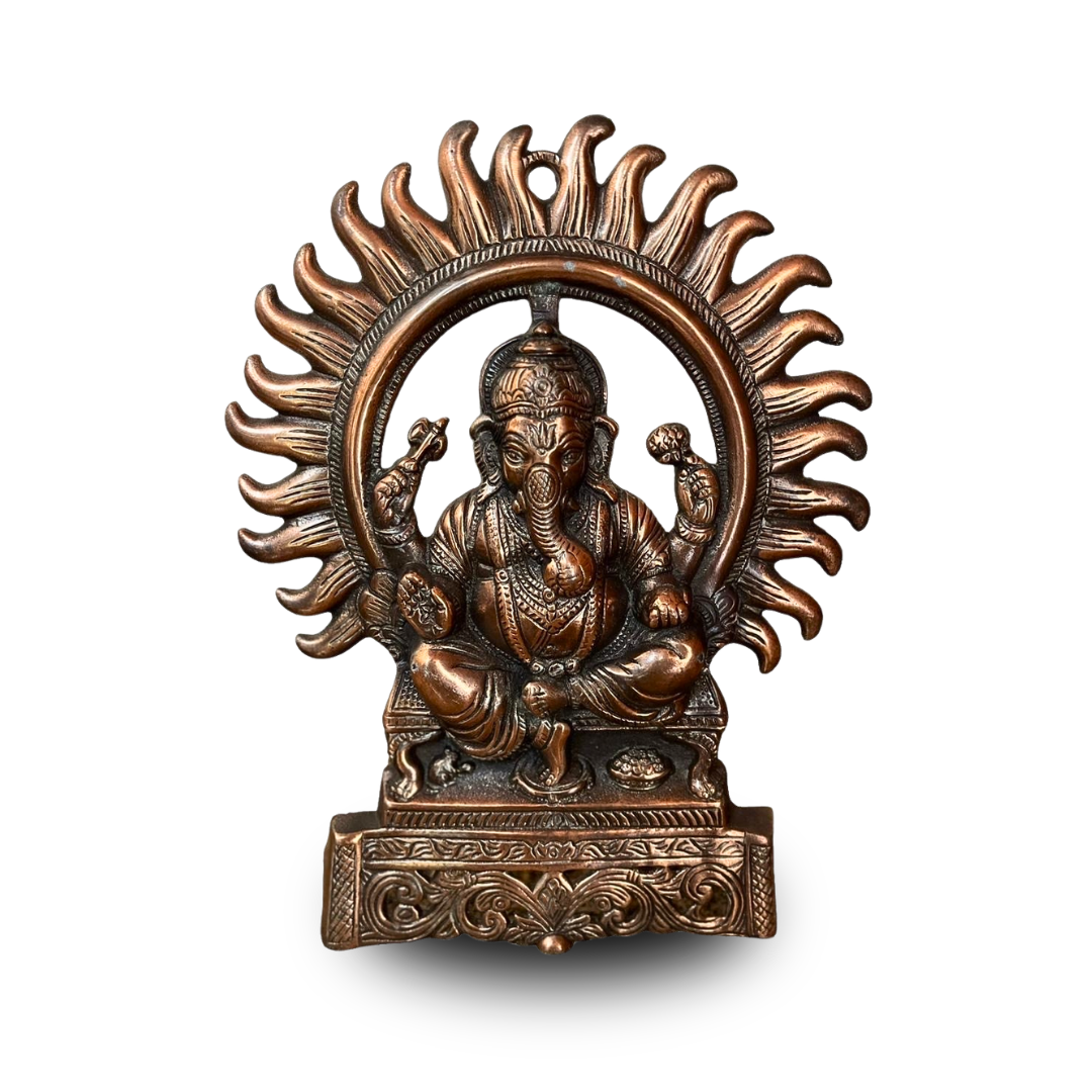 Placa de Bronze Ganesha no Sol M