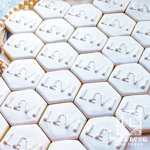 Custom decorated sugar cookies for a mitzvah celebration