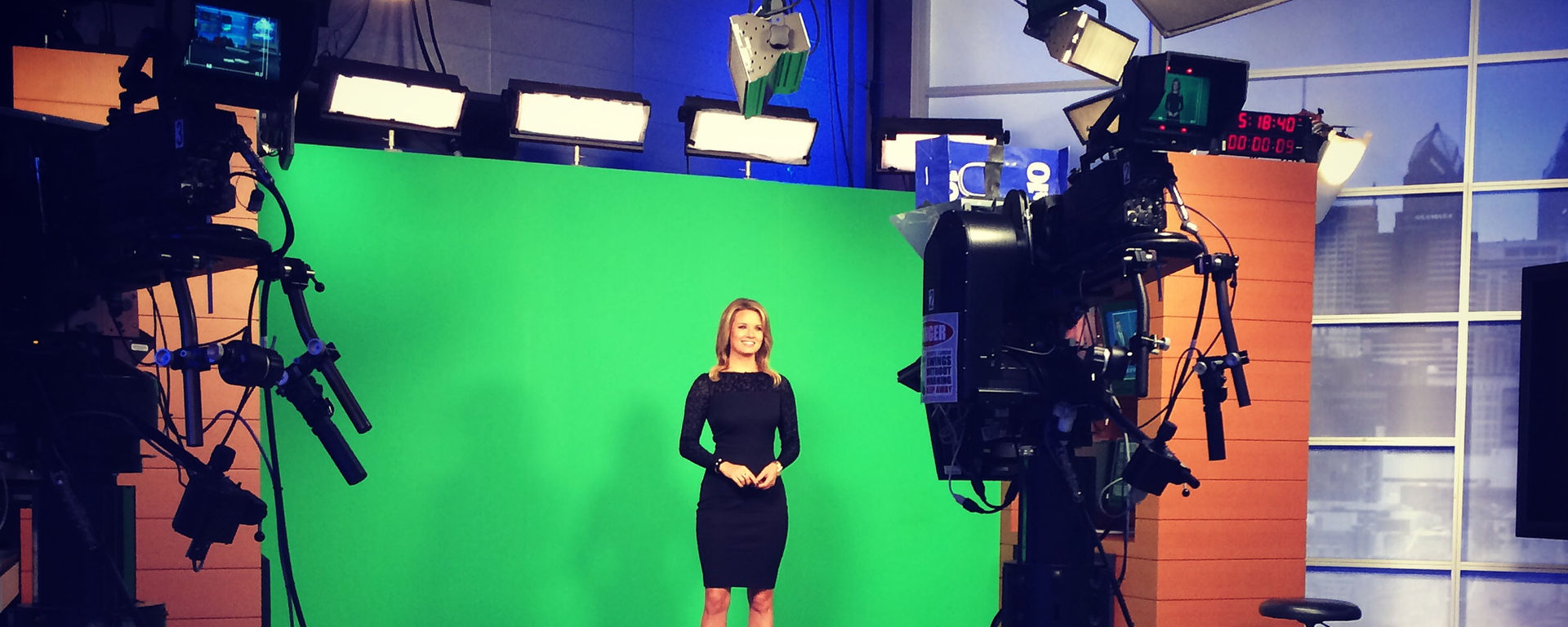 Jillian Mele in the NBC Philadelphia news studio.