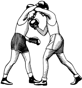 English: Line art drawing of an uppercut