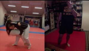 Double leg takedown Zoom