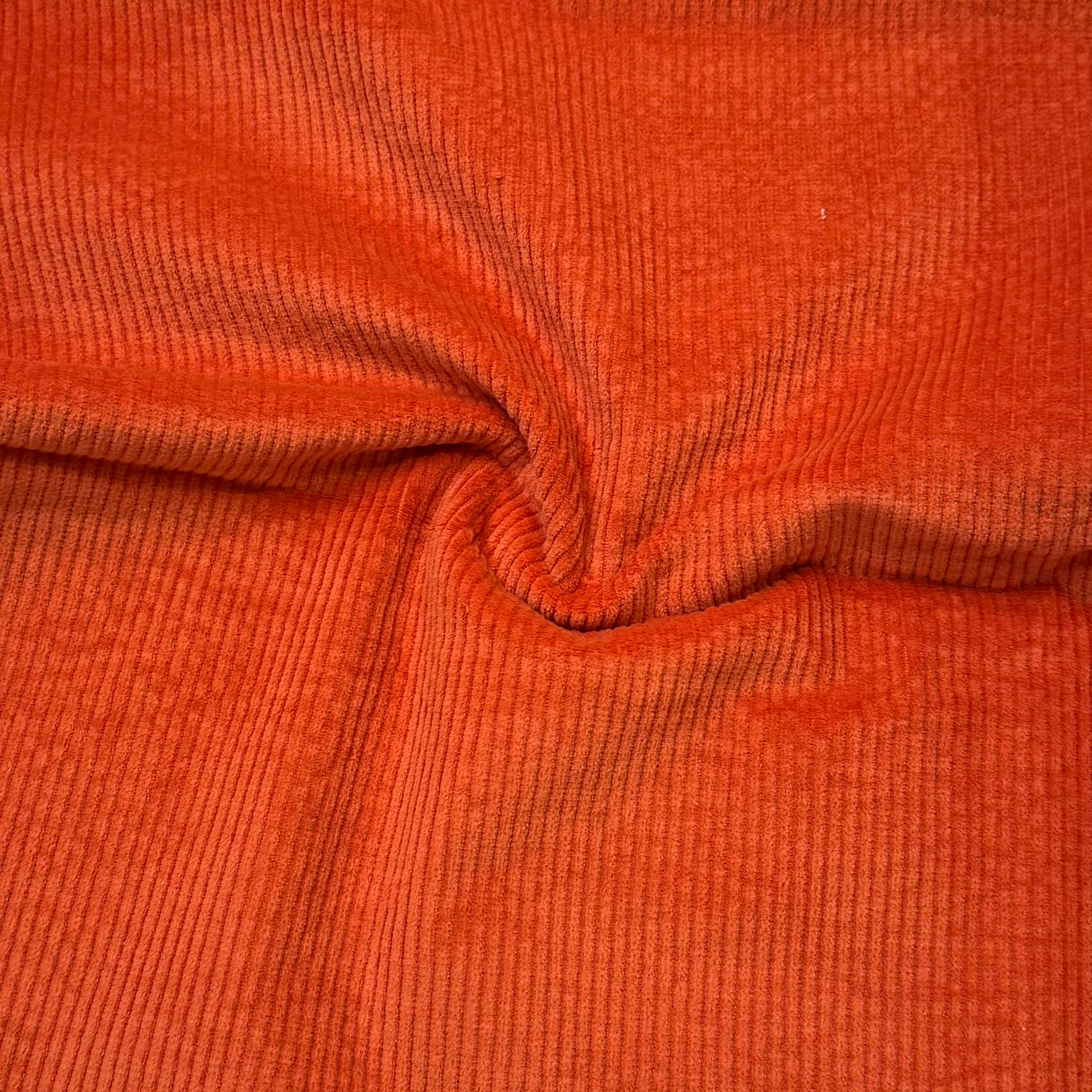 Coupon velours côtelé coton orange