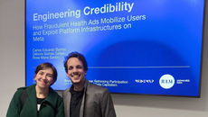 Research Coordinator at NetLab UFRJ analyzes fraudulent health advertisements at an international conference in Rome.