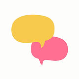 yellow and pink speech bubbles