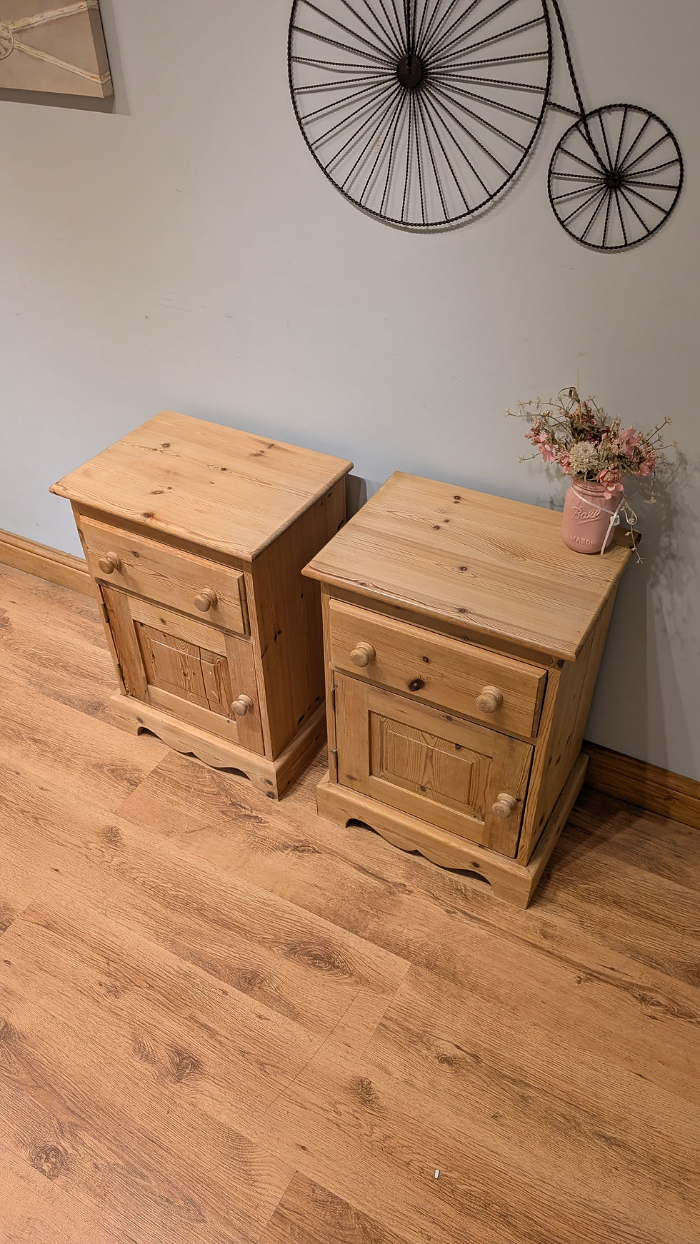 Thumbnail: 2461 Pair of Pine Bedside Tables