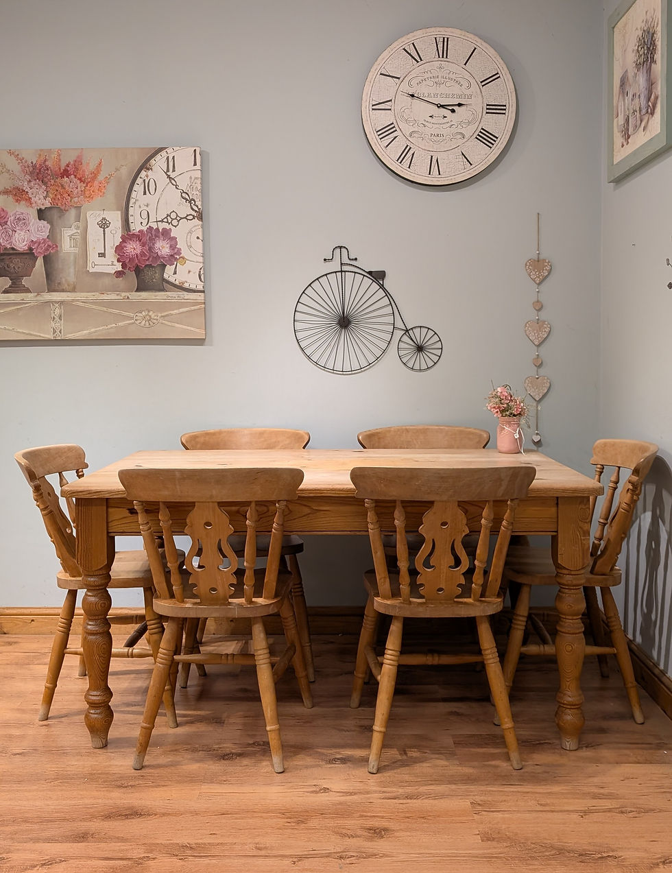 Thumbnail: 2478 Solid Pine 5ft Table and 6 Chairs with Drawer