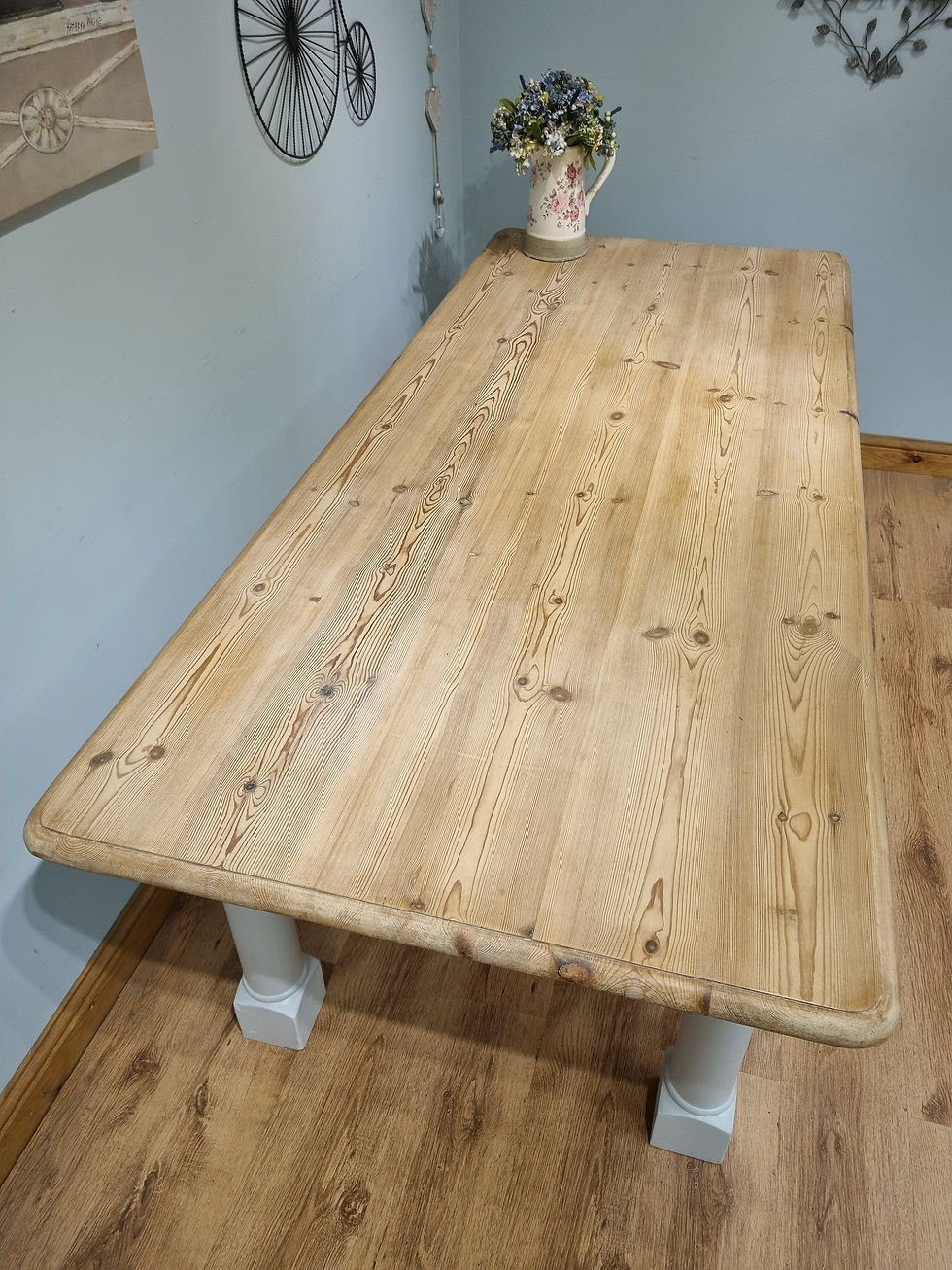 Thumbnail: 2235 Shabby Chic 7ft Pine Farmhouse Table