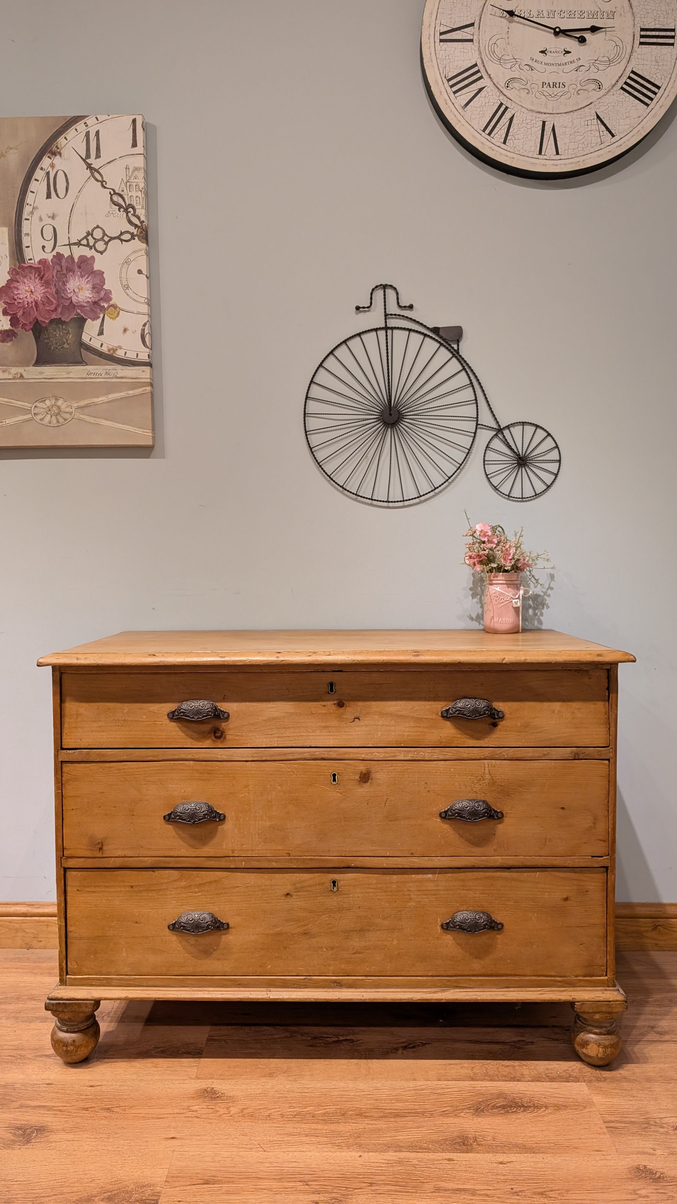 2434 Antique Pine Victorian Chest of Drawers