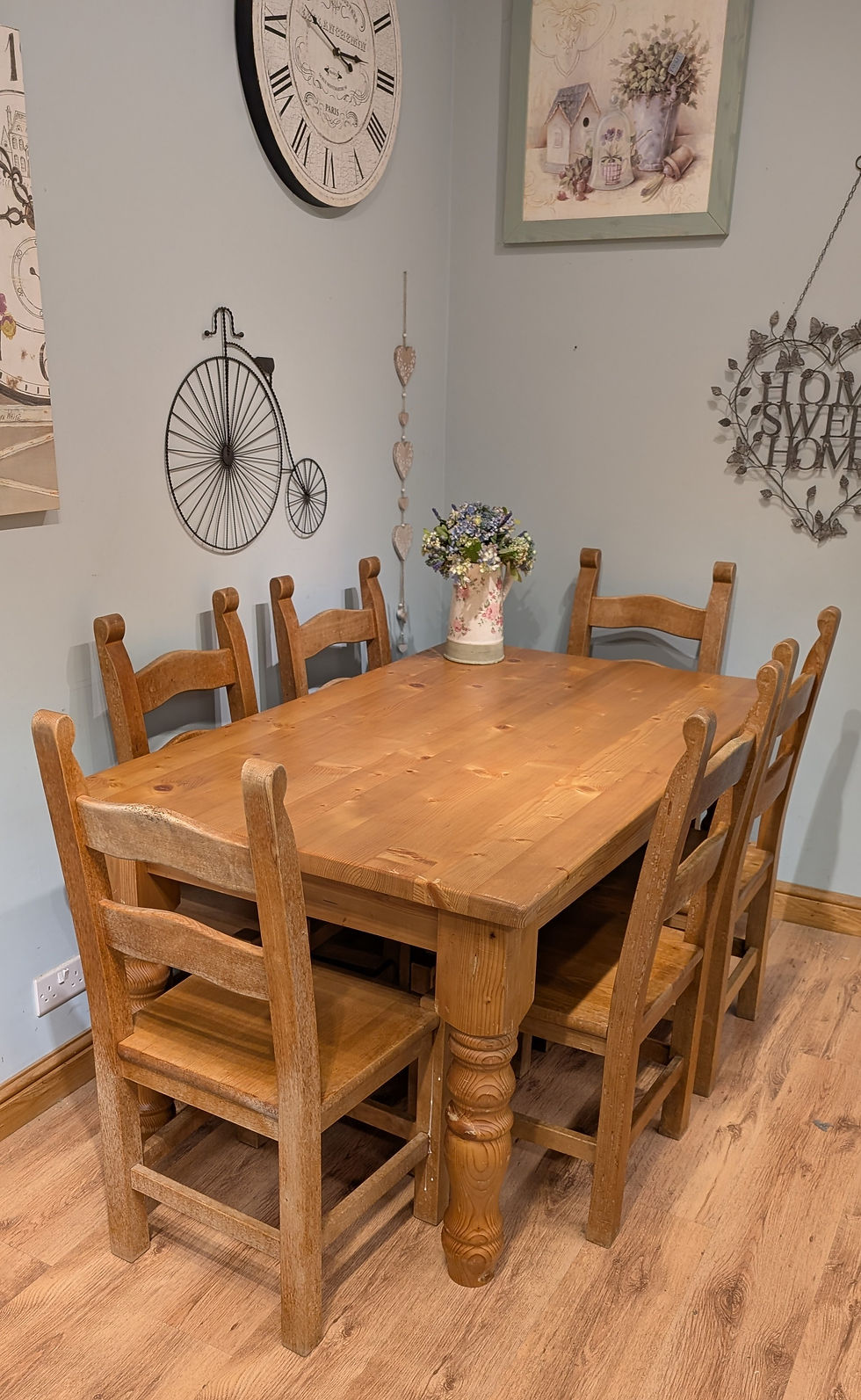 Thumbnail: 2342 Solid Pine 5ft Dining Table and 6 Chairs