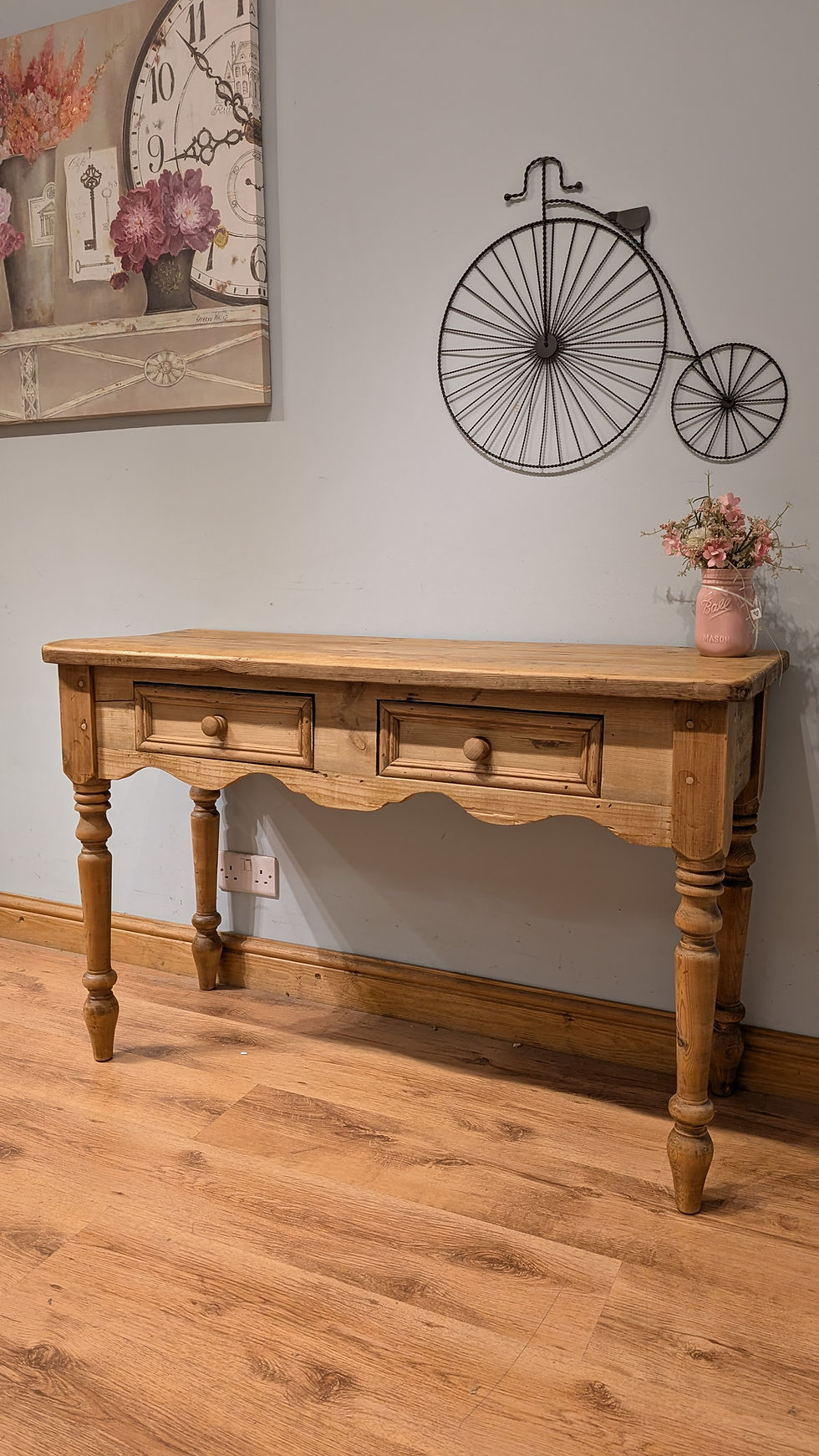 Thumbnail: 2477 Vintage Pine Console Side Table
