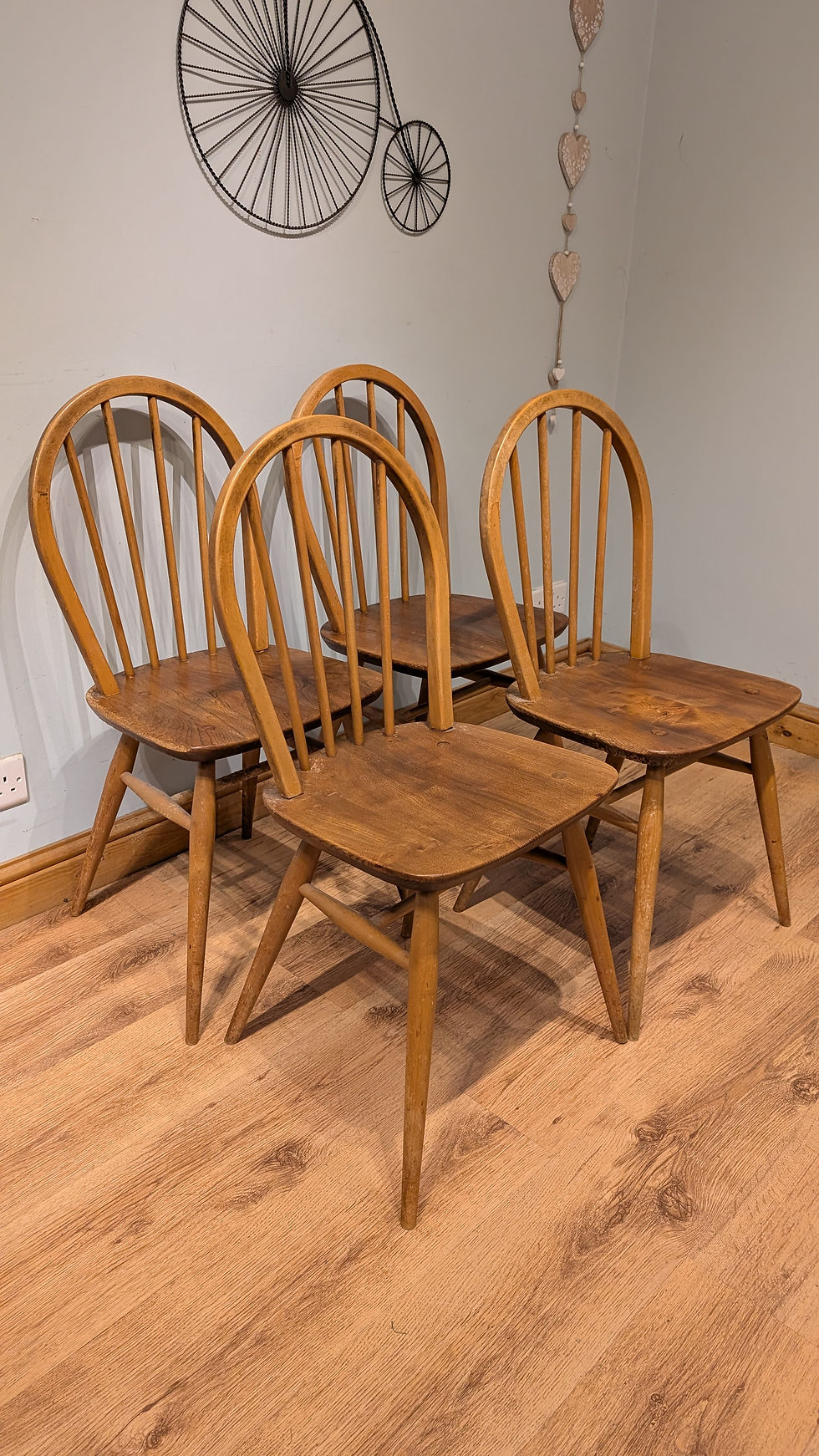 Thumbnail: 2501 Set of 4 Blonde Ercol Windsor Chairs