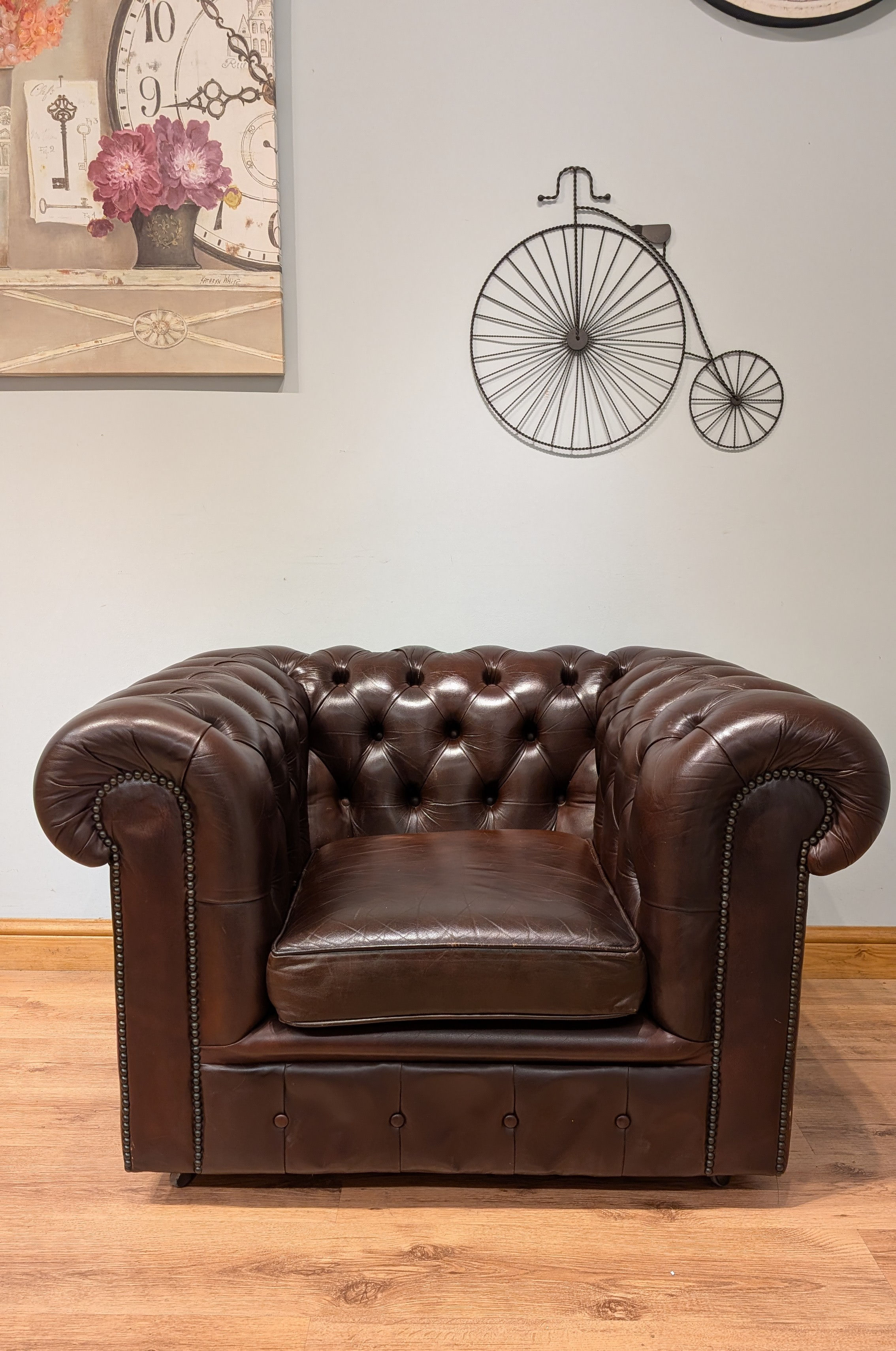 2468 Brown Chesterfield Armchair