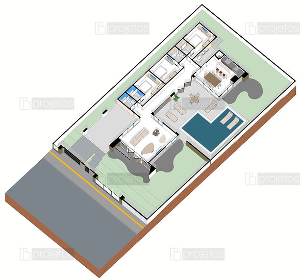 Casa de Veraneio com Fachada Imponente 3 suítes