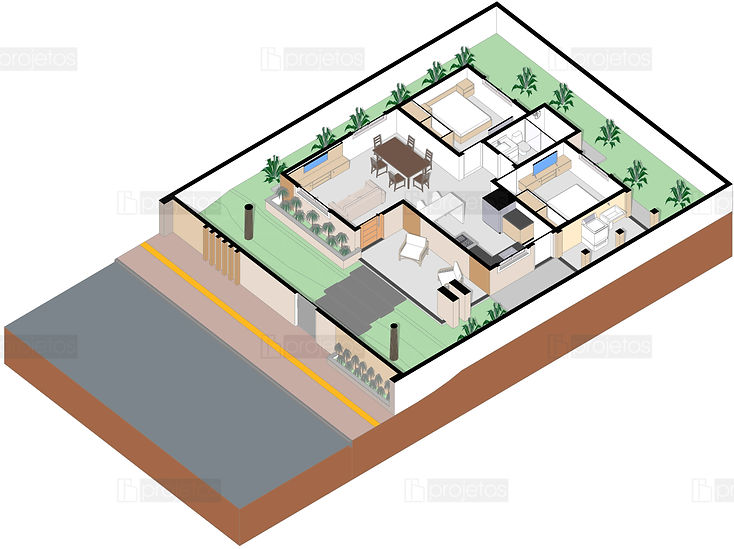 Casa térrea simples com 2 quartos