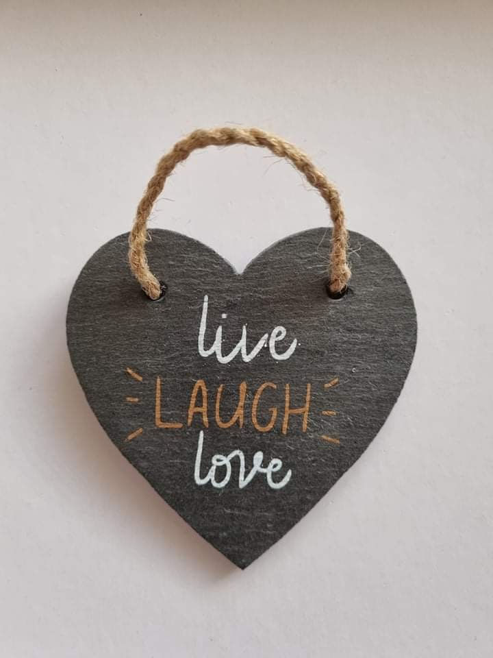 Live Laugh Love Slate Heart