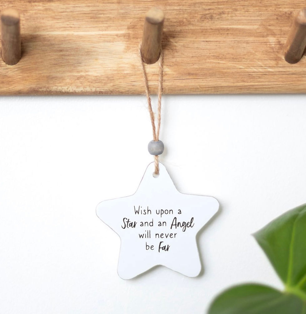 An Angel Will Never Be Far Hanging Star Sentiment Sign